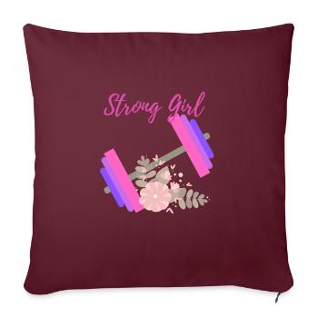 Strong Girl - Housse de coussin décorative 45 x 45 cm - bordeaux - Devant