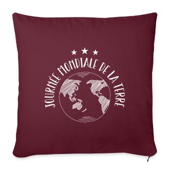 Journée mondiale de la Terre - Housse de coussin décorative 45 x 45 cm - bordeaux - Devant