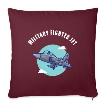 Avion de chasse - military fighter jet - Housse de coussin décorative 45 x 45 cm - bordeaux - Devant