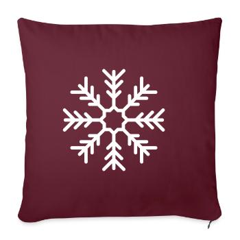 Flocon de neige - Housse de coussin décorative 45 x 45 cm - bordeaux - Devant