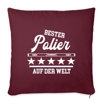 Bester Polier Meister Chef Lehrling Bauleiter Bau - Sofakissenbezug 45 x 45 cm - Burgunderrot - Vorne