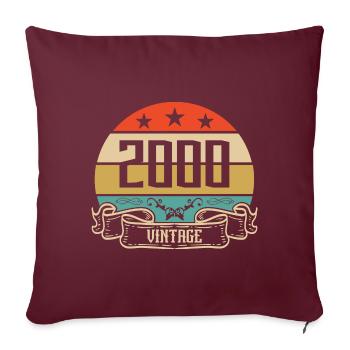 2000 Vintage Birthday Retro Classic - Housse de coussin décorative 45 x 45 cm - bordeaux - Devant