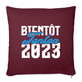 Cadeau Annonce grossesse bientôt Tonton 2023.Oncle - Housse de coussin décorative 45 x 45 cm - bordeaux - Devant