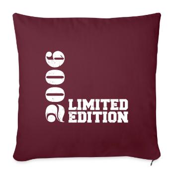 Édition limitée 2006, cadeau d’anniversaire 2006 - Housse de coussin décorative 45 x 45 cm - bordeaux - Devant