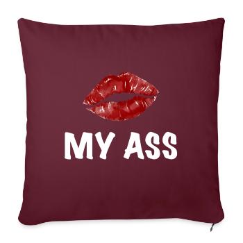Embrasser mon cul embrasser la provocation - Housse de coussin décorative 45 x 45 cm - bordeaux - Devant