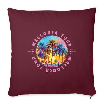 Visite des palmiers de Majorque - Housse de coussin décorative 45 x 45 cm - bordeaux - Devant