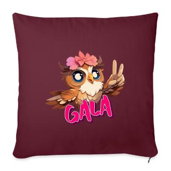 GALA - Beau nom de fille avec hibou mignon - Housse de coussin décorative 45 x 45 cm - bordeaux - Devant