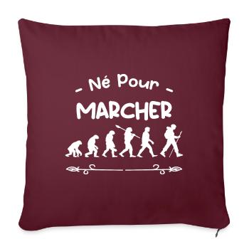 né pour marcher évolution - Housse de coussin décorative 45 x 45 cm - bordeaux - Devant