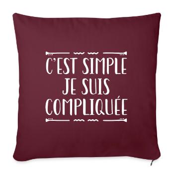 C'est Simple Je Suis Compliquée - Housse de coussin décorative 45 x 45 cm - bordeaux - Devant