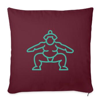 Sumo japonais turquoise - Housse de coussin décorative 45 x 45 cm - bordeaux - Devant