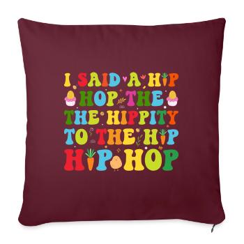 Joyeuses Pâques avec le lapin de Pâques - Housse de coussin décorative 45 x 45 cm - bordeaux - Devant