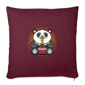 Ramen Essen Panda Anime Kawaii Ramen Nudeln - Sofakissenbezug 45 x 45 cm - Burgunderrot - Vorne
