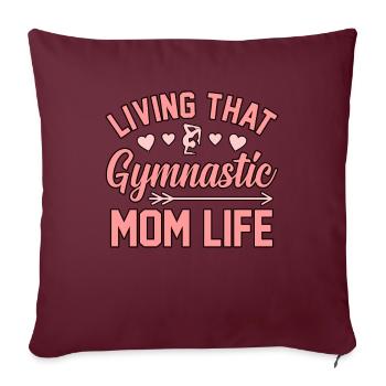 Gymnastique Maman Gymnastique Gymnastique Amateur de sport - Housse de coussin décorative 45 x 45 cm - bordeaux - Devant