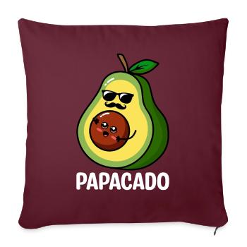 Papacado Avocat Guacamole Amateurs Avocats - Housse de coussin décorative 45 x 45 cm - bordeaux - Devant
