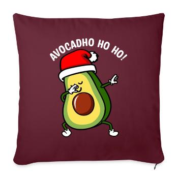 Avocadho Santa Guacamole amateur d’avocat - Housse de coussin décorative 45 x 45 cm - bordeaux - Devant
