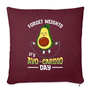 Avocardio Day Guacamole avocats amateurs - Housse de coussin décorative 45 x 45 cm - bordeaux - Devant