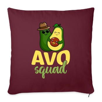 Avosquad Guacamole avocats amateurs d’avocats - Housse de coussin décorative 45 x 45 cm - bordeaux - Devant