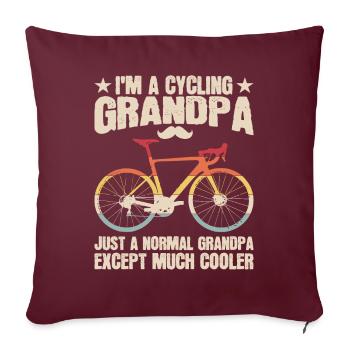 Grand-père cycliste Amateurs de vélo Cyclistes - Housse de coussin décorative 45 x 45 cm - bordeaux - Devant