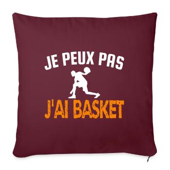 je peux pas j'ai basket - Housse de coussin décorative 45 x 45 cm - bordeaux - Devant