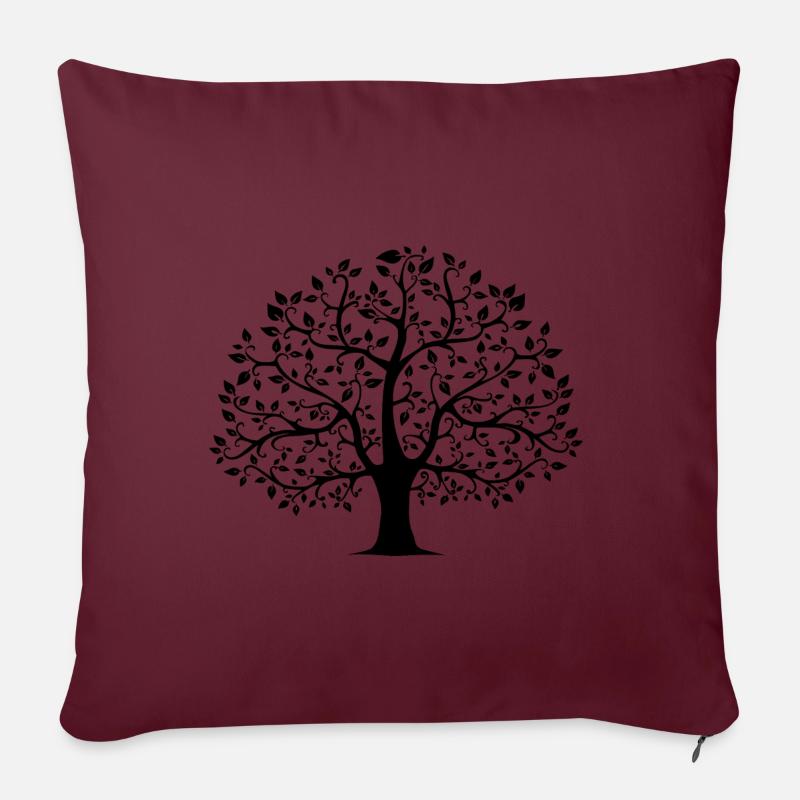 Baum - Sofakissenbezug 45 x 45 cm - Burgunderrot