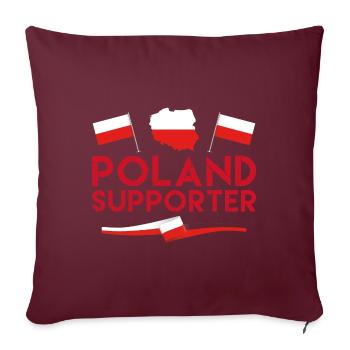 fan de poland supporter. Supporter de Pologne. - Housse de coussin décorative 45 x 45 cm - bordeaux - Devant