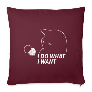RPG Cat W20 Donjon Rôle Joueur - Housse de coussin décorative 45 x 45 cm - bordeaux - Devant