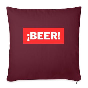 Bière - Housse de coussin décorative 45 x 45 cm - bordeaux - Devant