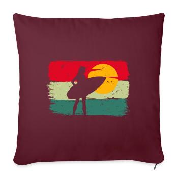 Hawaii Surf fille surf - Housse de coussin décorative 45 x 45 cm - bordeaux - Devant