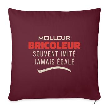 Meilleur bricoleur du monde - Housse de coussin décorative 45 x 45 cm - bordeaux - Devant