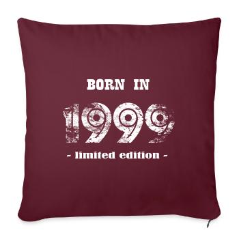 NÉ EN 1999 - édition limitée - Housse de coussin décorative 45 x 45 cm - bordeaux - Devant