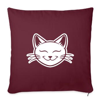 Chat Chats Chat Dame Chat Amoureux Chat Visage - Housse de coussin décorative 45 x 45 cm - bordeaux - Devant