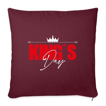 KING'S Day. fête des rois. Roi pour un jour. - Housse de coussin décorative 45 x 45 cm - bordeaux - Devant
