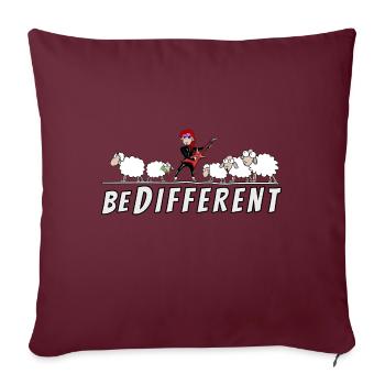 Hardrock Schaf Gitarristin - be different - Sofakissenbezug 45 x 45 cm - Burgunderrot - Vorne