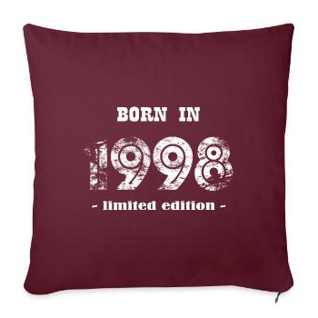 NÉ EN 1998 - édition limitée - Housse de coussin décorative 45 x 45 cm - bordeaux - Devant