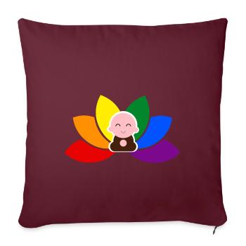 Little monk - Pride lotus - Sofakissenbezug 45 x 45 cm - Burgunderrot - Vorne
