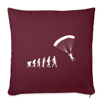 Parapluie Evolution Parachutiste Sport - Housse de coussin décorative 45 x 45 cm - bordeaux - Devant