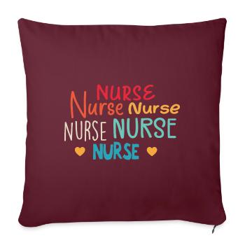 Krankenschwester - Geschenk Krankenschwester - Sofakissenbezug 45 x 45 cm - Burgunderrot - Vorne