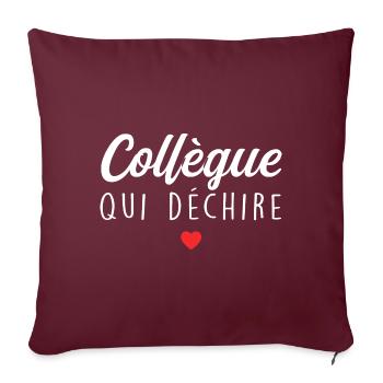 Collègue Qui Déchire - Housse de coussin décorative 45 x 45 cm - bordeaux - Devant