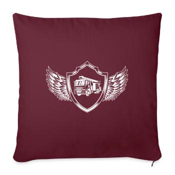 Camion de pompiers Camion de pompier Panneau - Housse de coussin décorative 45 x 45 cm - bordeaux - Devant