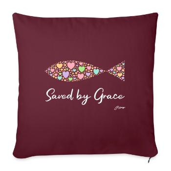 PDesign | Christliches Saved by Grace Design - Sofakissenbezug 45 x 45 cm - Burgunderrot - Vorne
