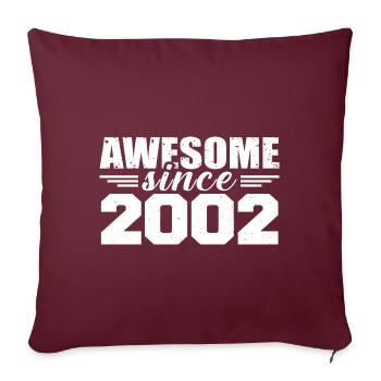 Né en 2002 Vintage Cadeau Anniversaire Rétro 2002 - Housse de coussin décorative 45 x 45 cm - bordeaux - Devant