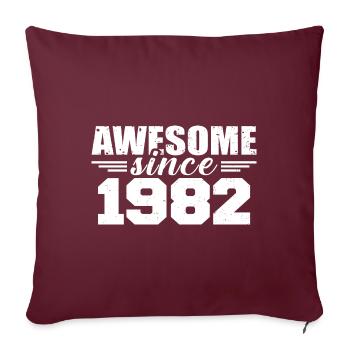 Né en 1982 Vintage Cadeau Anniversaire Rétro 1982 - Housse de coussin décorative 45 x 45 cm - bordeaux - Devant