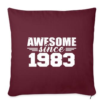 Né en 1983 Vintage Cadeau Anniversaire Rétro 1983 - Housse de coussin décorative 45 x 45 cm - bordeaux - Devant