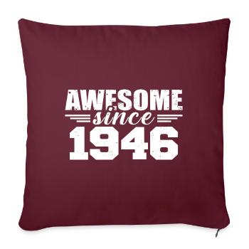 Né en 1946 Vintage Cadeau Anniversaire Rétro 1946 - Housse de coussin décorative 45 x 45 cm - bordeaux - Devant