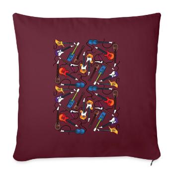 Lustiges Gitarrist-Musik-Sucht-Geschenk - Sofakissenbezug 45 x 45 cm - Burgunderrot - Vorne