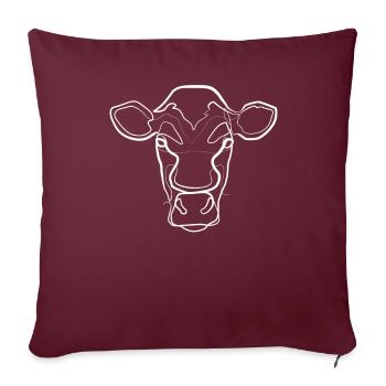 Vache animaux motif - one line drawing - Housse de coussin décorative 45 x 45 cm - bordeaux - Devant