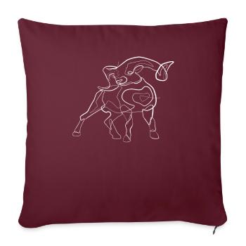 Widder Animal motif - one line drawing - Housse de coussin décorative 45 x 45 cm - bordeaux - Devant