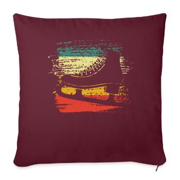 Patins - Housse de coussin décorative 45 x 45 cm - bordeaux - Devant