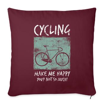 Vélo de course - Housse de coussin décorative 45 x 45 cm - bordeaux - Devant