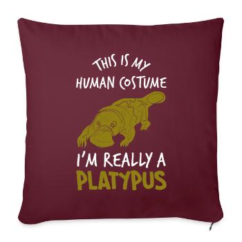 Costume d’ardent Australie - Housse de coussin décorative 45 x 45 cm - bordeaux - Devant